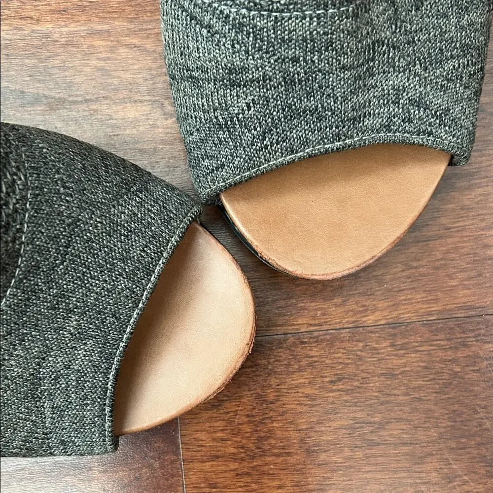 Usaflex Women's Gray Knit Wedge Slide Sandals, Size 8